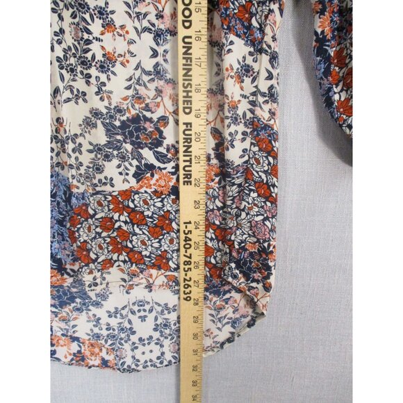 Liberty Love Womens Floral Patchwork Blouse L 3/4 Sleeve Lightweight Top - Picture 5 of 8